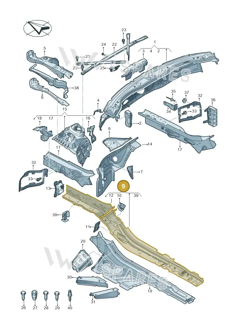 4K0803103 — Audi RS7 Sportback (2019-2025) diagram 435803000, position 9