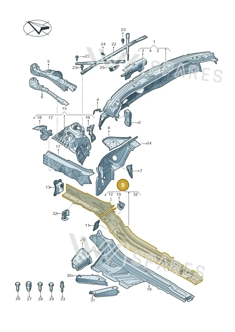 4K0803103 — Audi RS6 Avant (2019-2025) diagram 537803000, position 9