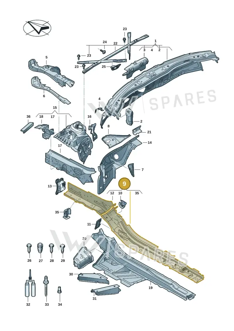 4K0803104 — Audi A5 Limousine (2024-2025) diagram 8wk803000, position 9