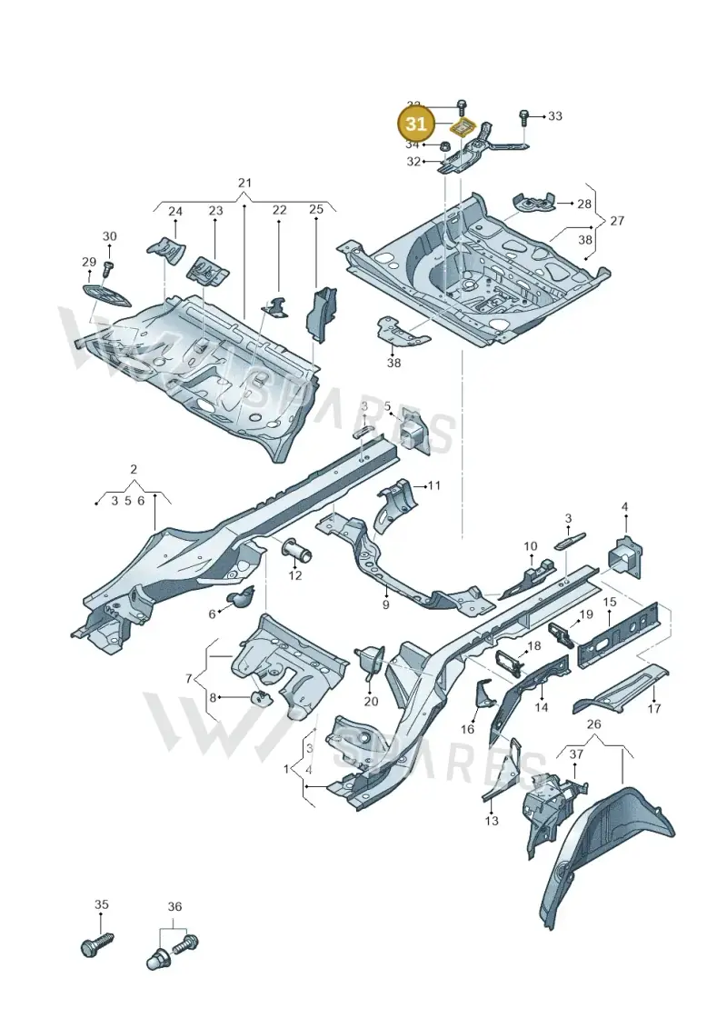 4K0803123 — Audi RS6 Avant (2019-2025) diagram 435803400, position 31