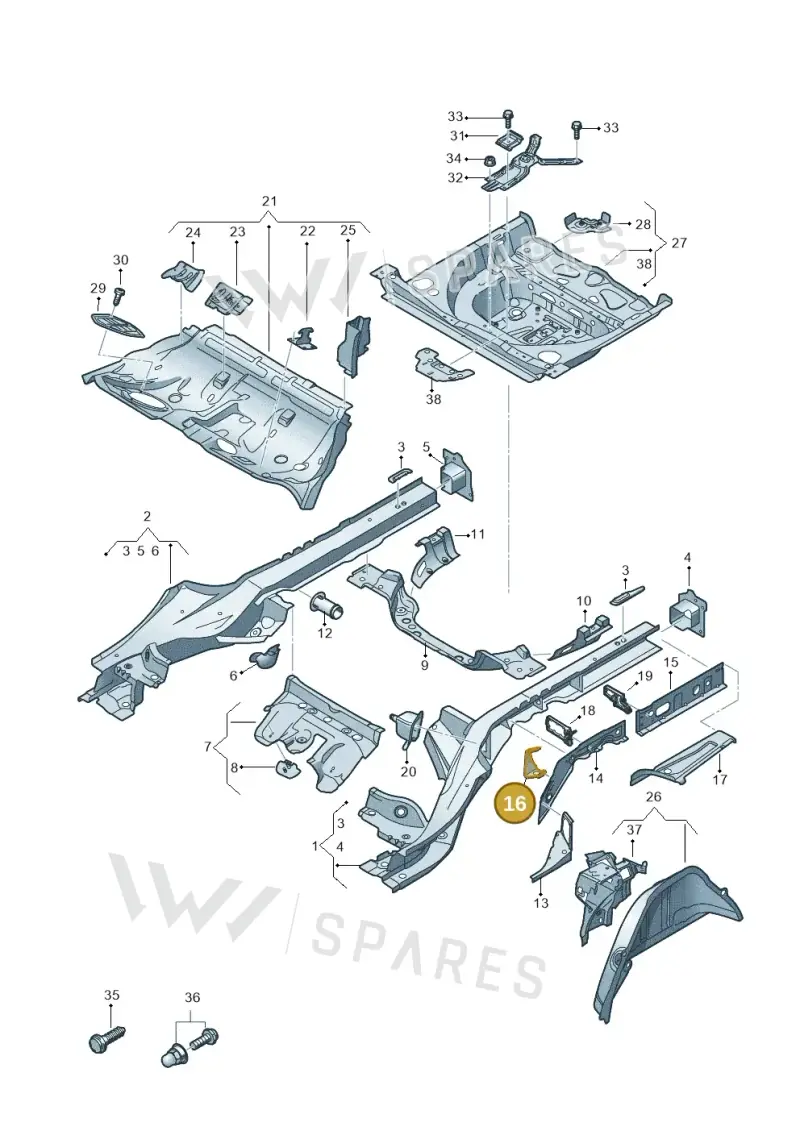 4K0803399 — Audi RS6 Avant (2019-2025) diagram 435803400, position 16