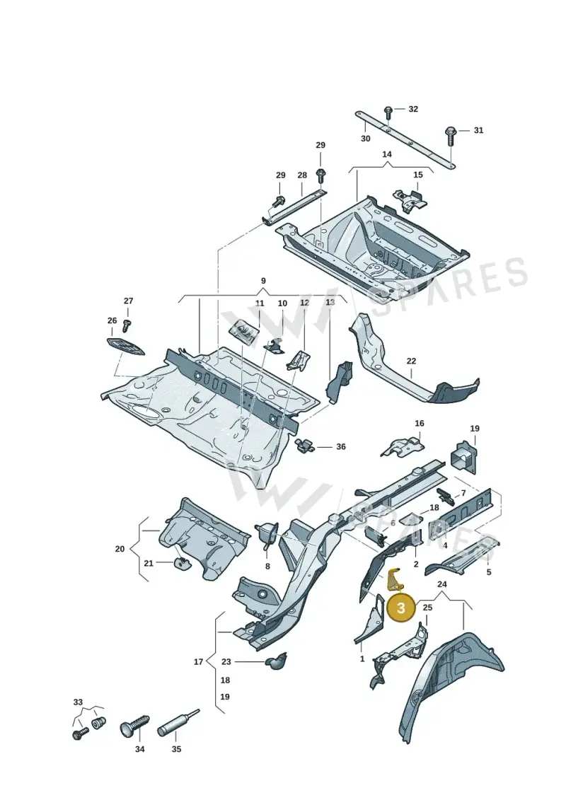 4K0803399 — Audi A5 Limousine (2024-2025) diagram 8wk803040, position 3