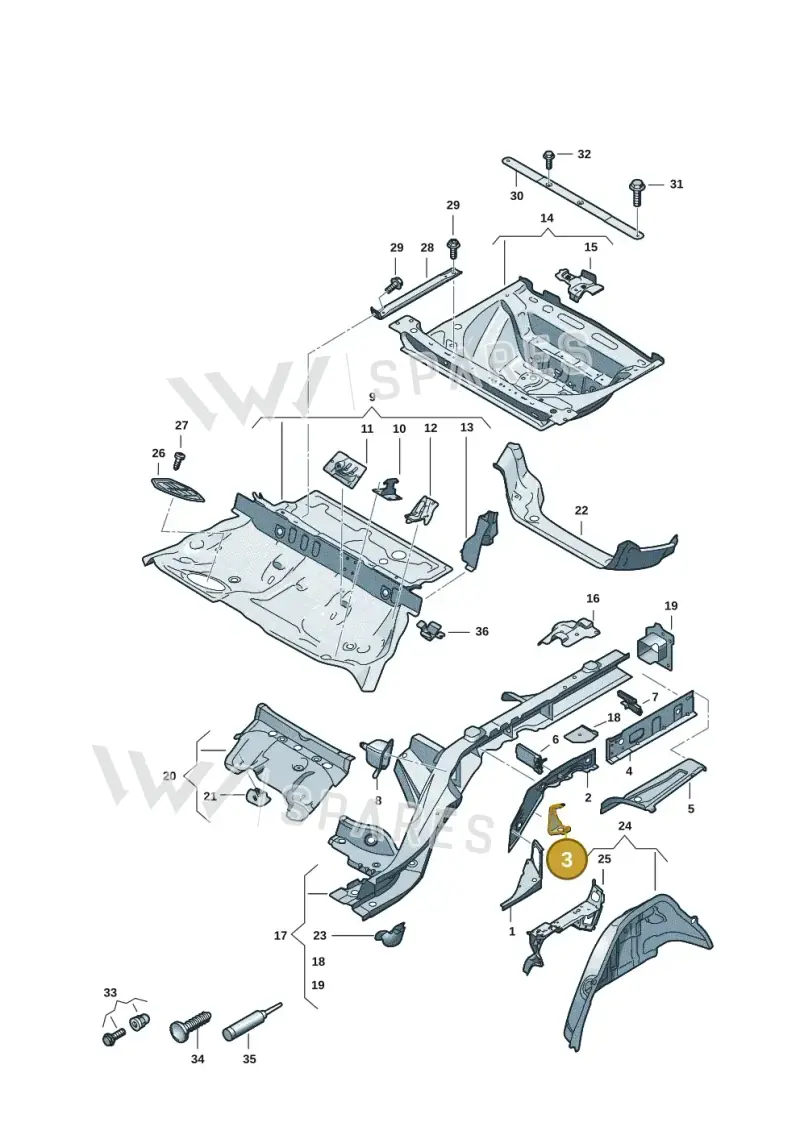 4K0803400A — Audi A5 Limousine (2024-2025) diagram 8wk803040, position 3