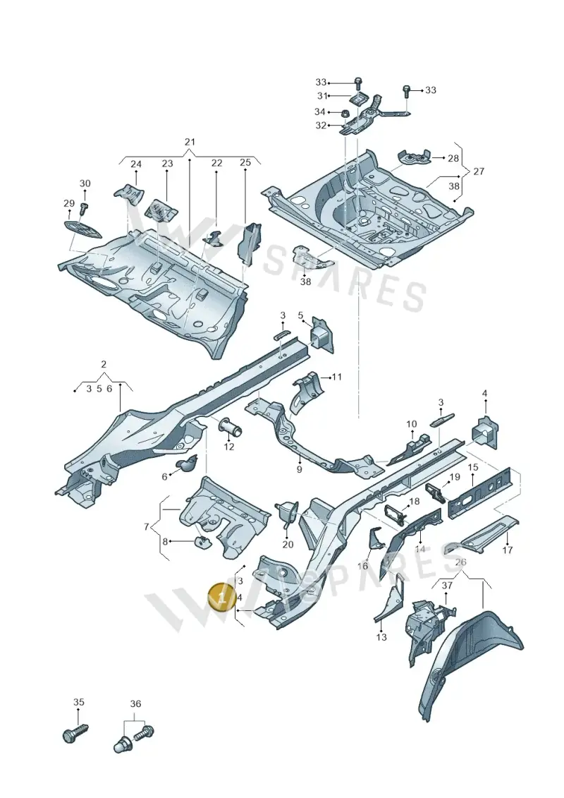 4K0803401B — Audi A6 (2018-2025) diagram 435803400, position 1