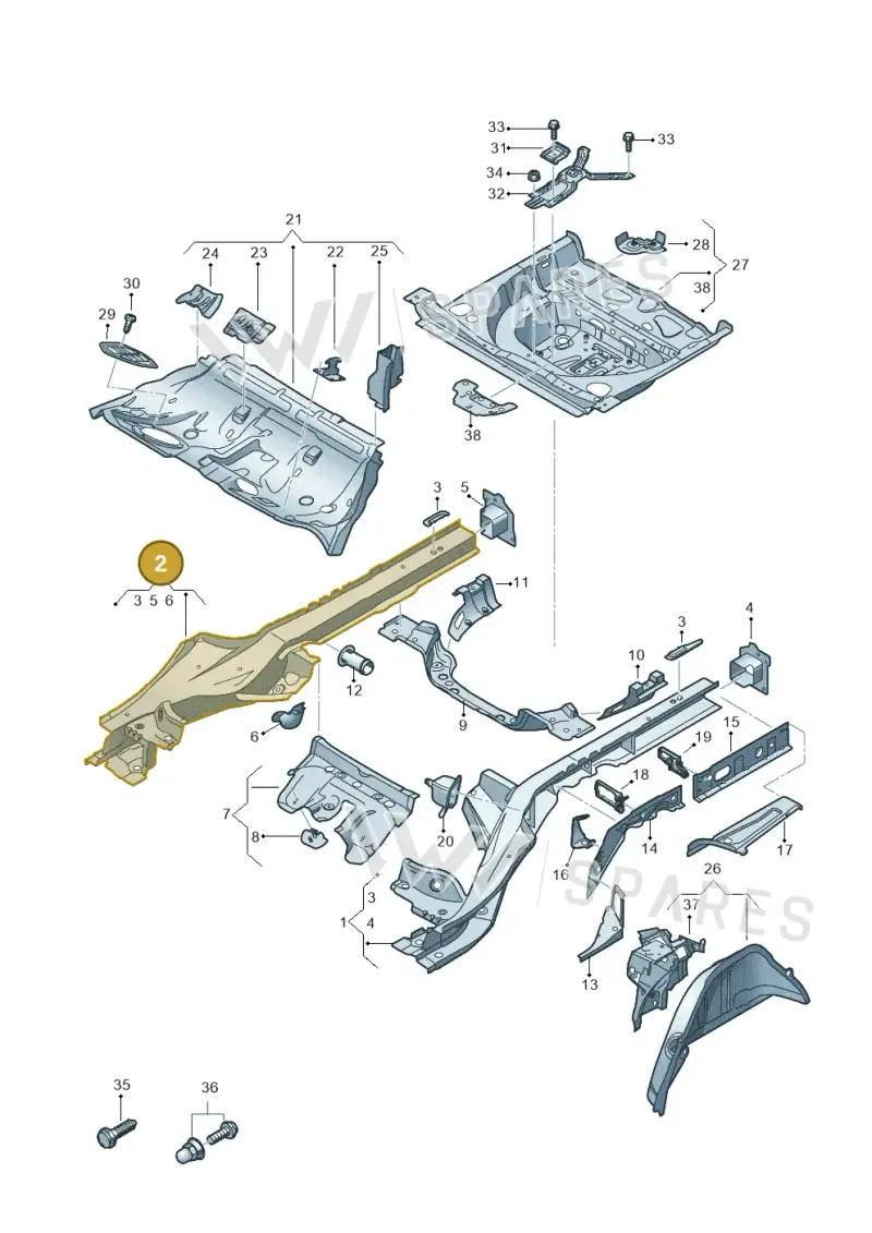 4K0803402B — Audi A6 (2018-2025) diagram 435803400, position 2