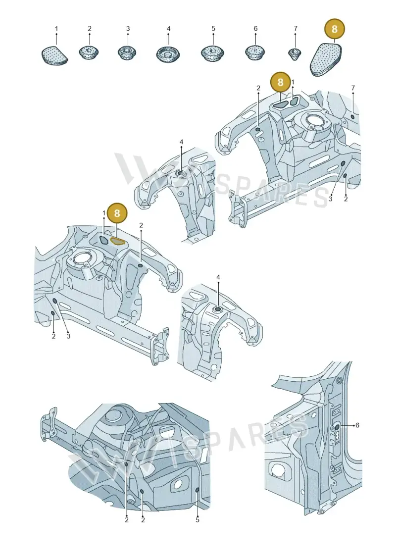 4K0803593 — Audi RS6 Avant (2019-2025) diagram 537803034, position 8