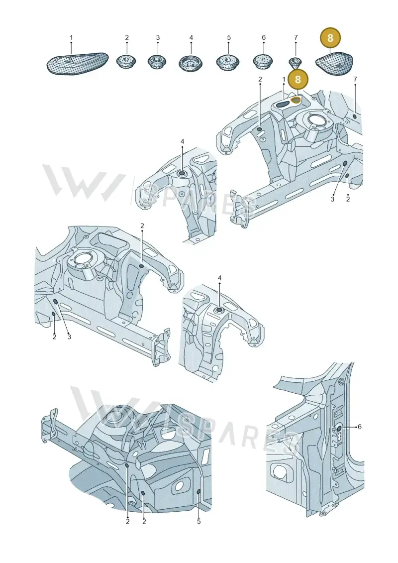 4K0803594 — Audi RS7 Sportback (2019-2025) diagram 538803034, position 8