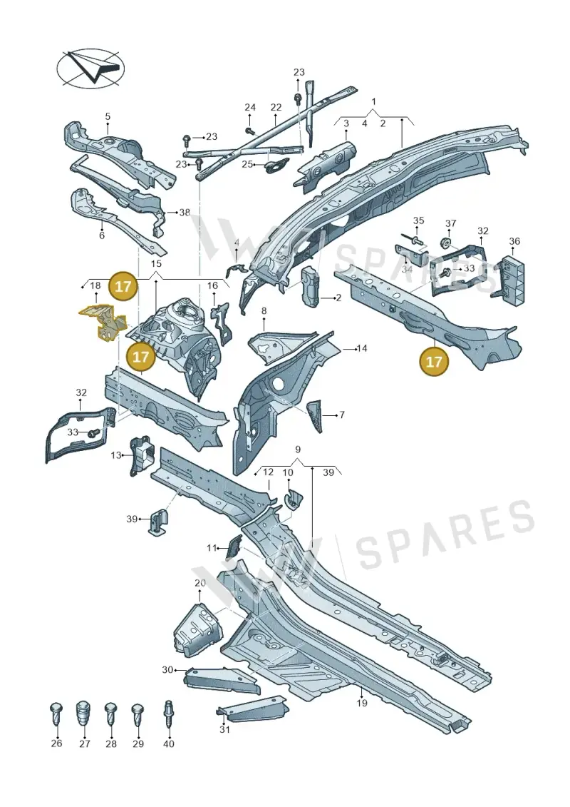 4K0803648D — Audi RS7 Sportback (2019-2025) diagram 435803000, position 17
