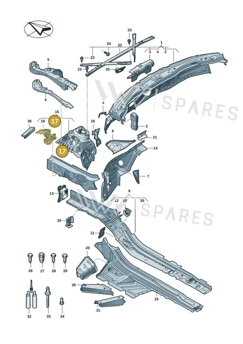 4K0803648D — Audi A5 Limousine (2024-2025) diagram 8wk803000, position 17