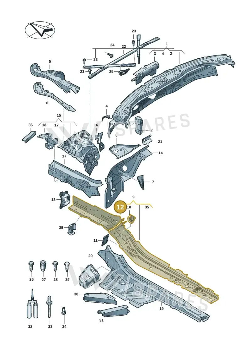 4K0803652B — Audi A5 Limousine (2024-2025) diagram 8wk803000, position 12