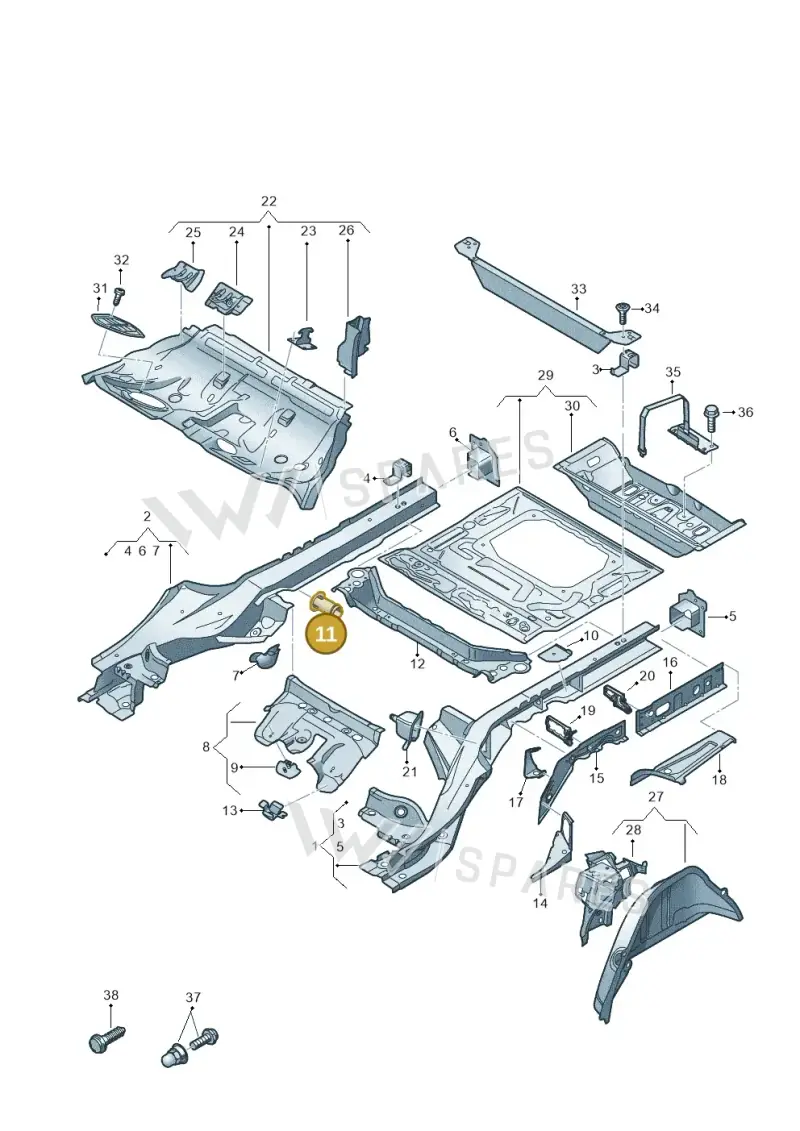 4K0803996A — Audi A6 (2018-2025) diagram 435803410, position 11