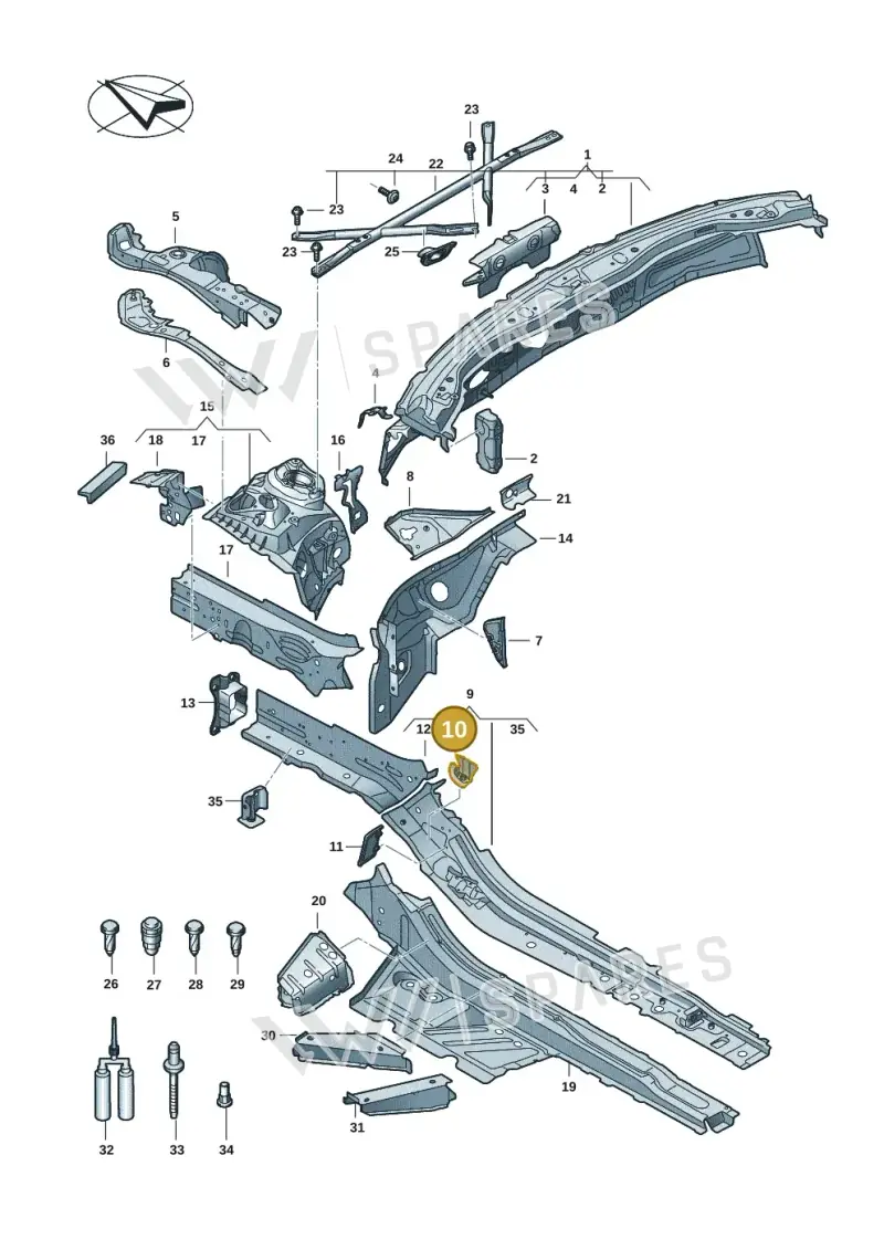 4K0804811 — Audi A5 Limousine (2024-2025) diagram 8wk803000, position 10