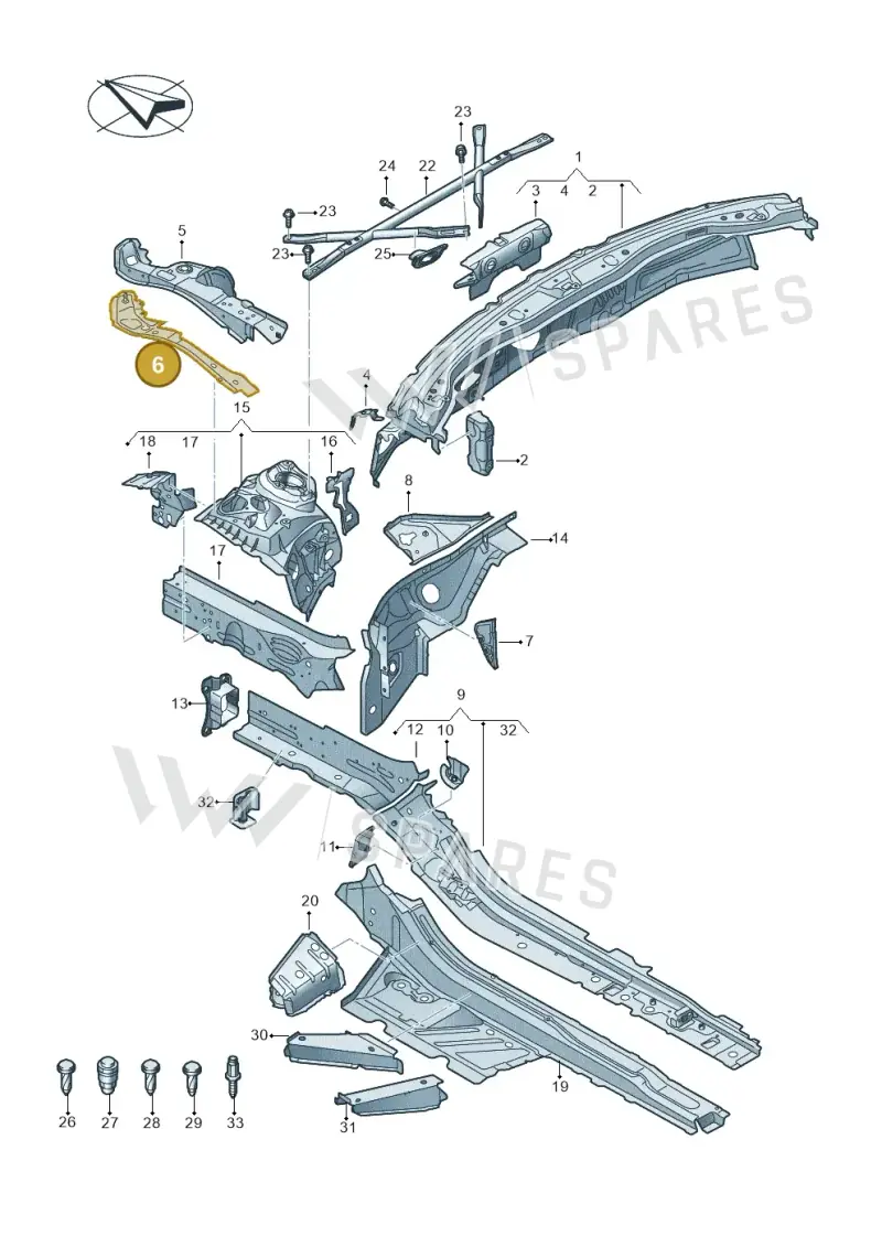 4K0805030A — Audi RS6 Avant (2019-2025) diagram 537803000, position 6