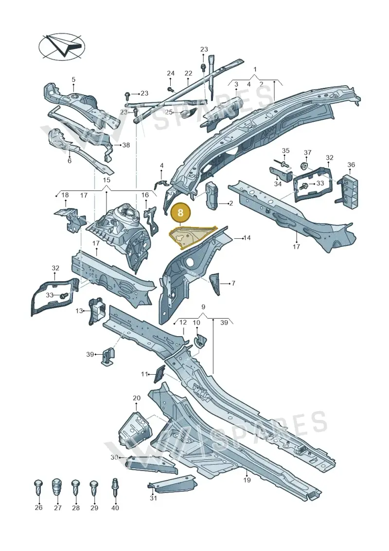4K0805235 — Audi RS7 Sportback (2019-2025) diagram 435803000, position 8