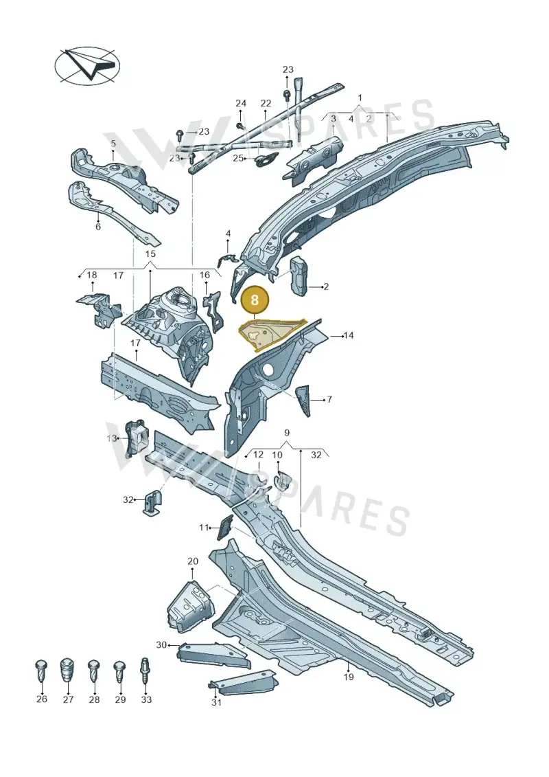 4K0805235B — Audi RS6 Avant (2019-2025) diagram 537803000, position 8