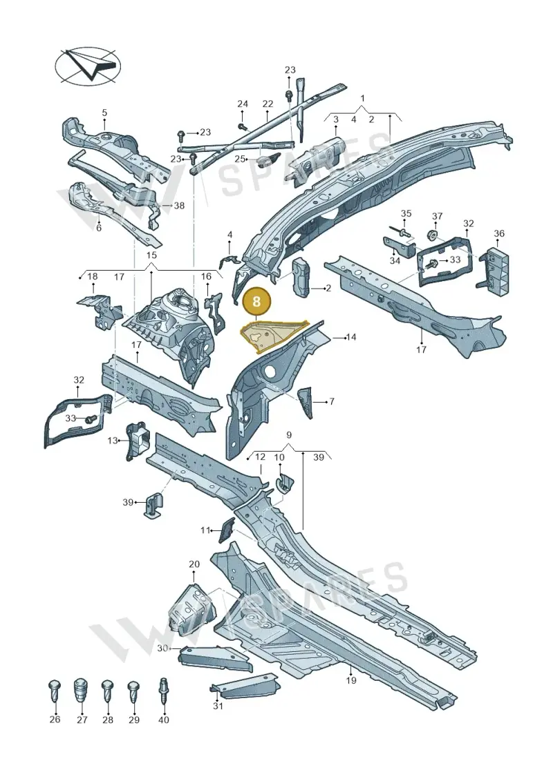 4K0805236 — Audi RS7 Sportback (2019-2025) diagram 435803000, position 8