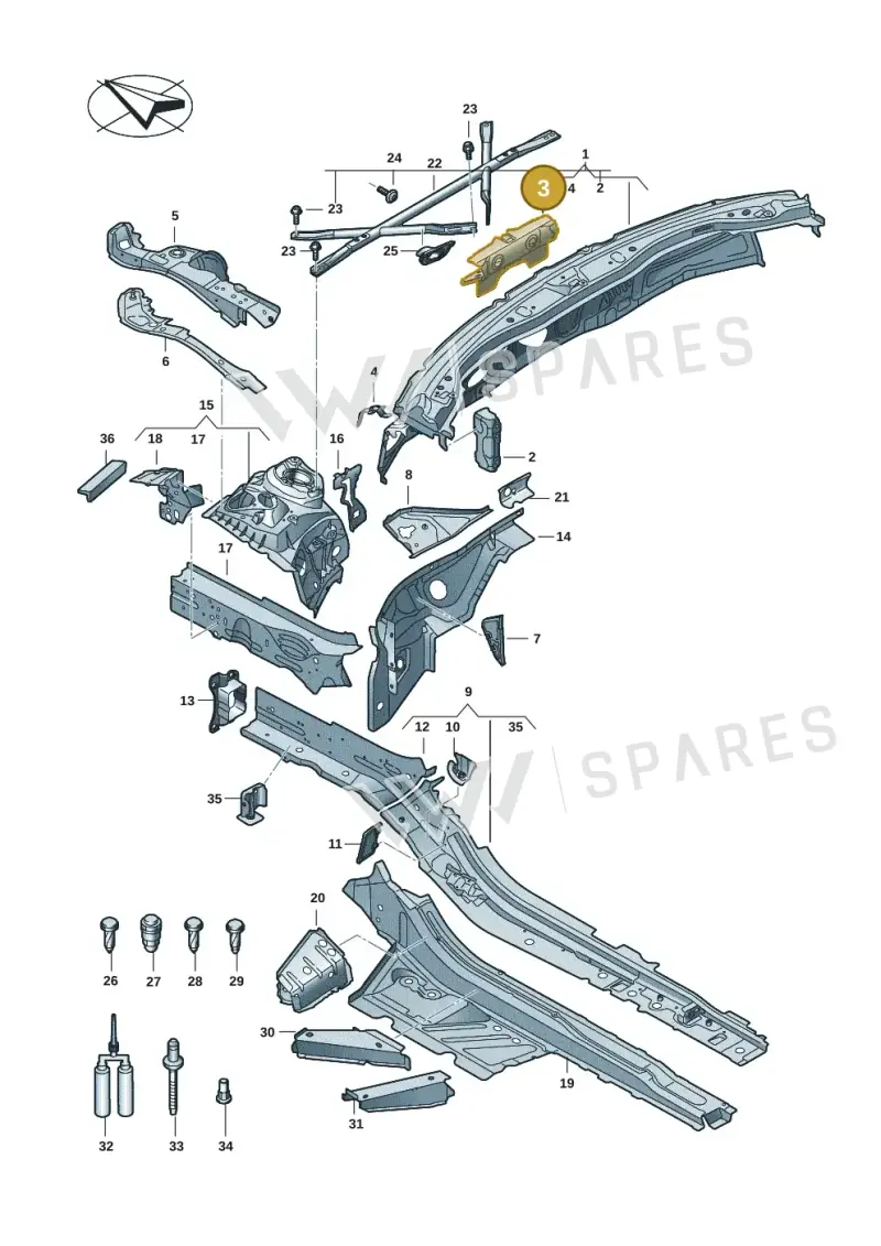 4K0805531 — Audi A5 Limousine (2024-2025) diagram 8wk803000, position 3