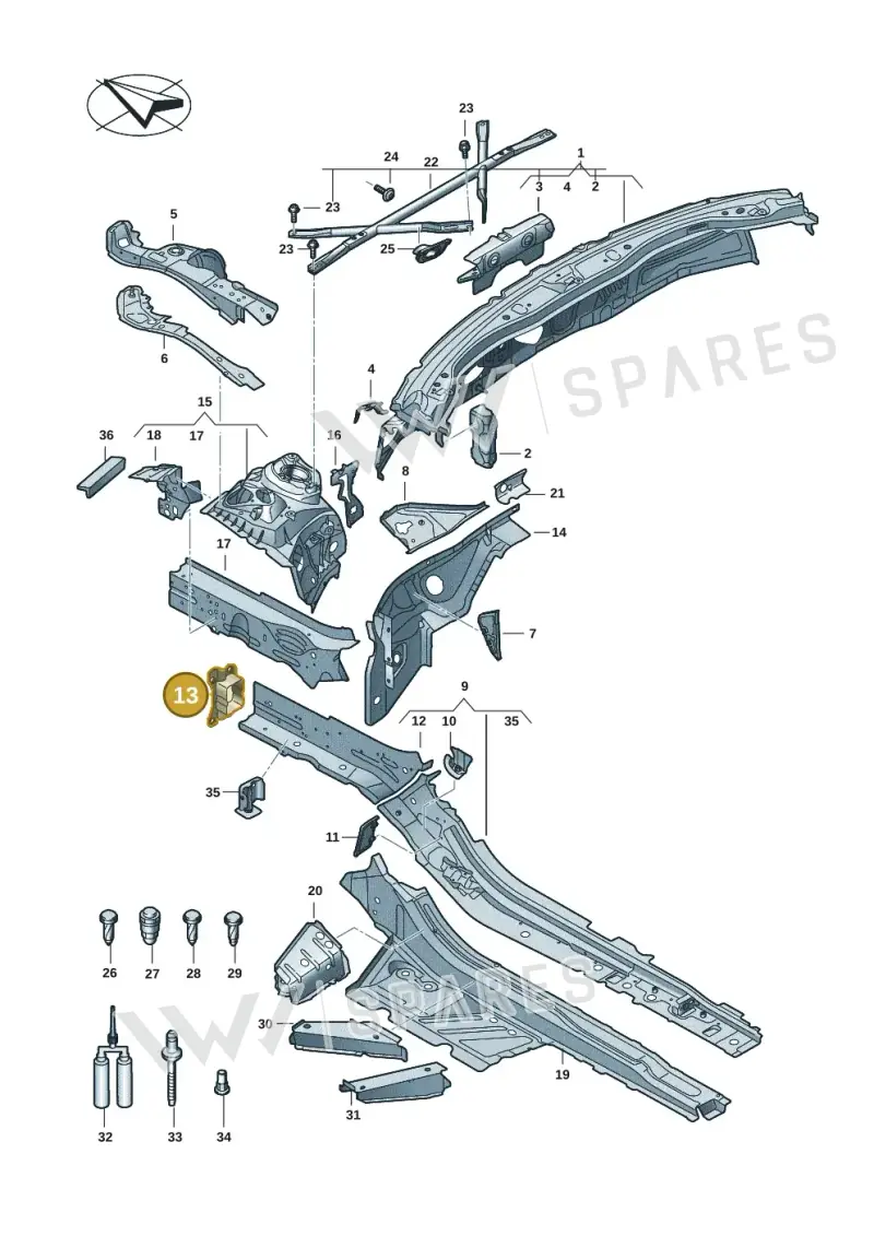 4K0805677 — Audi A5 Limousine (2024-2025) diagram 8wk803000, position 13