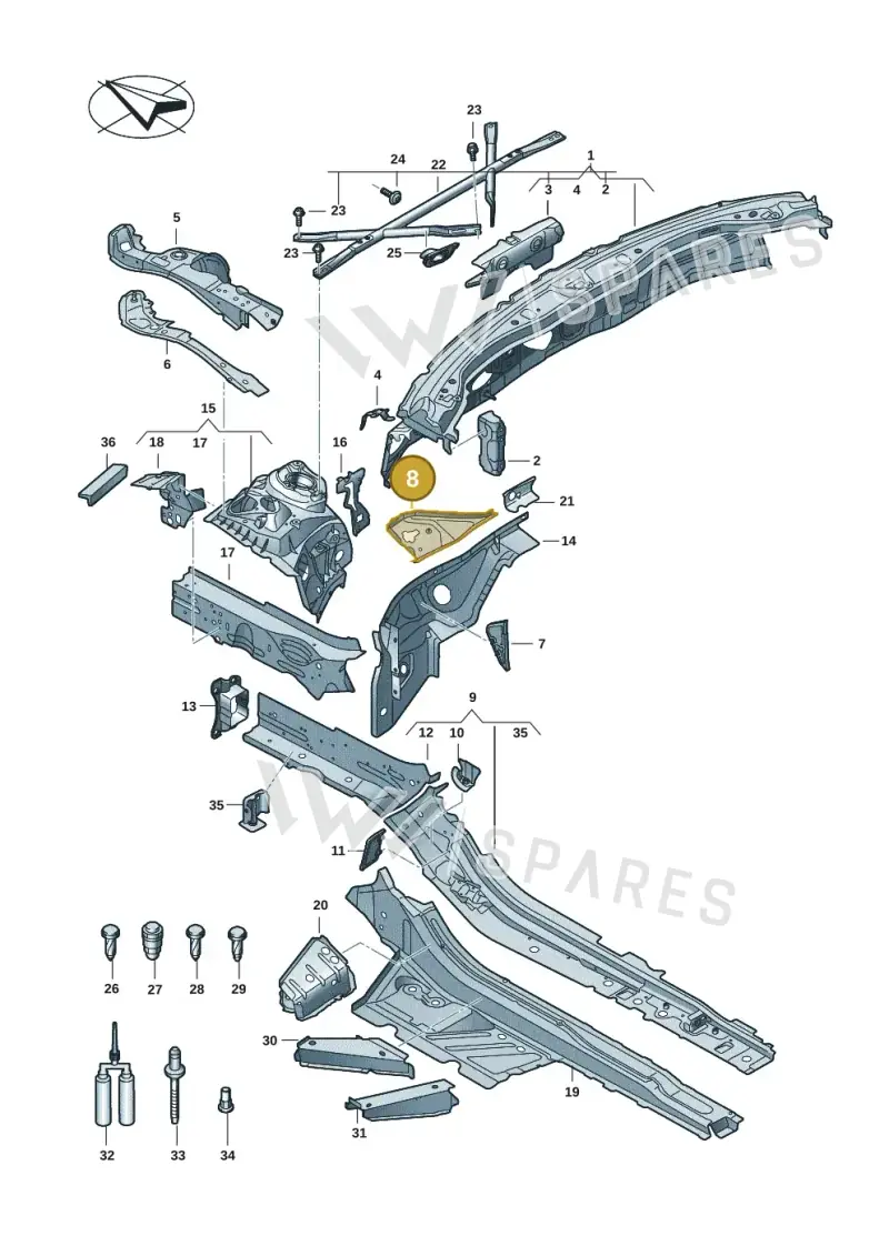 4K0806280B — Audi A5 Limousine (2024-2025) diagram 8wk803000, position 8