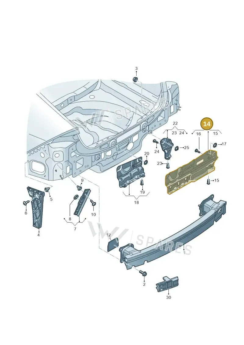 4K0807329A — Audi A7 Sportback (2018-) diagram 435807500, position 14