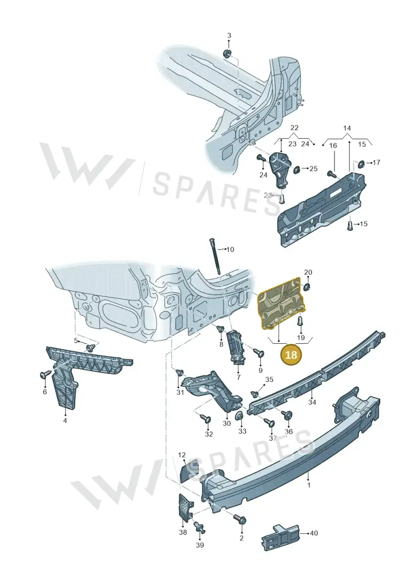 4K0807329 — Audi RS6 Avant (2019-2025) diagram 430807050, position 18