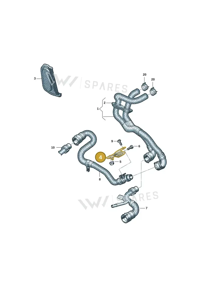 4K0819267A — Audi A6 (2018-2025) diagram 430121041, position 4