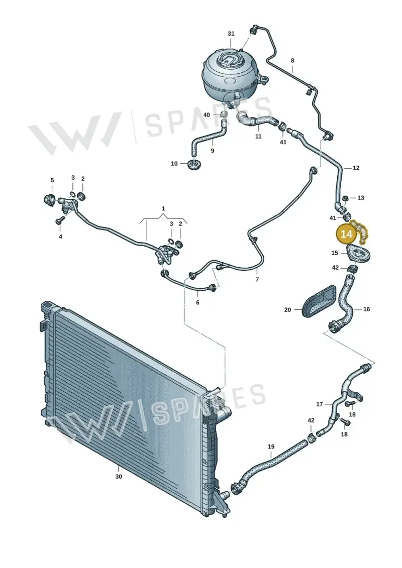 4K0819314 — Audi A6 2.0 (2018-) diagram 430121108, position 14