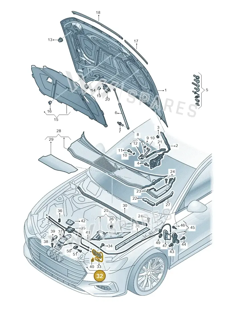 4K0823509 — Audi RS6 Avant (2019-) diagram 430823000, position 32
