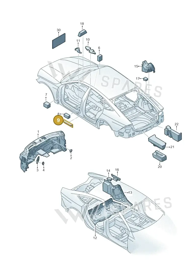 4K0863335 — Audi RS7 Sportback (2019-2025) diagram 435863200, position 9