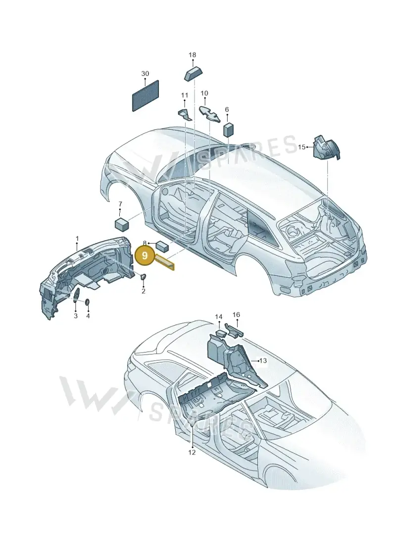 4K0863335 — Audi RS6 Avant (2019-2025) diagram 537863200, position 9