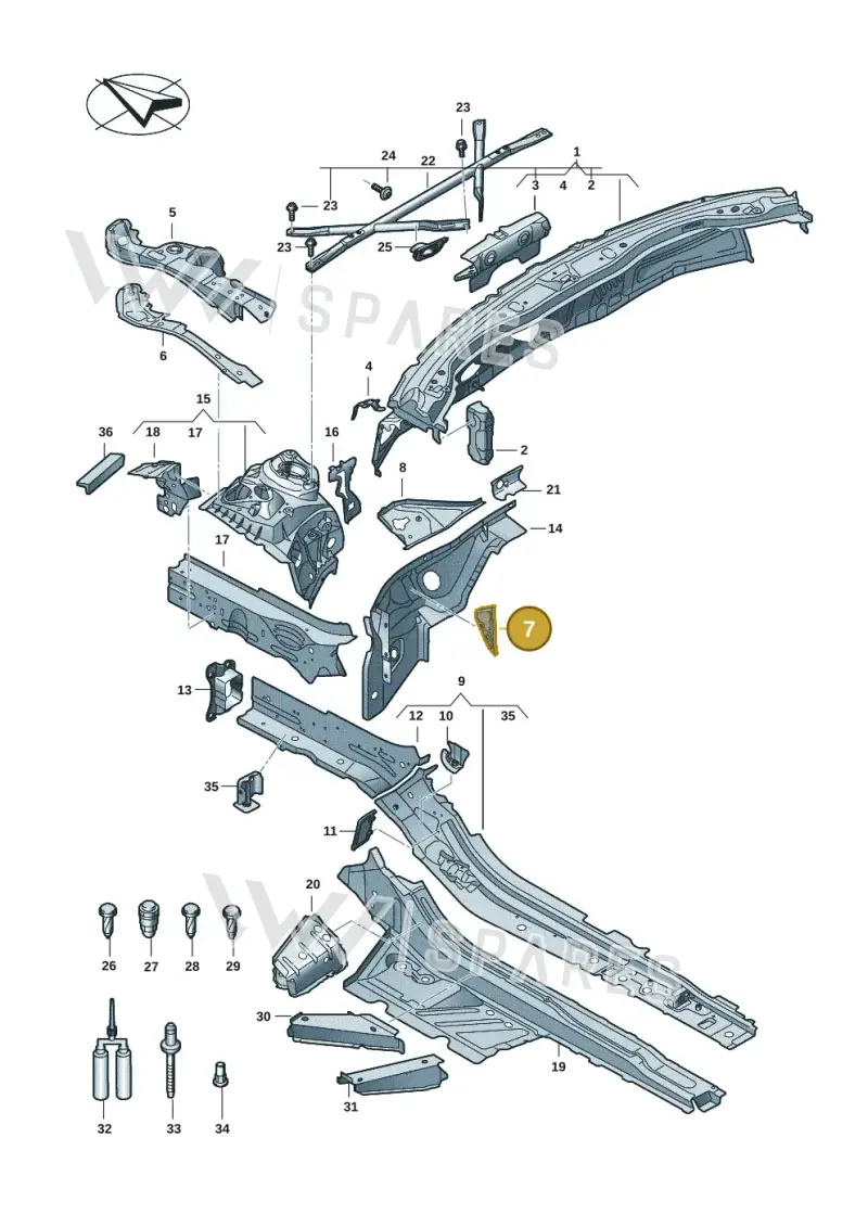 4K0864703 — Audi A5 Limousine (2024-2025) diagram 8wk803000, position 7
