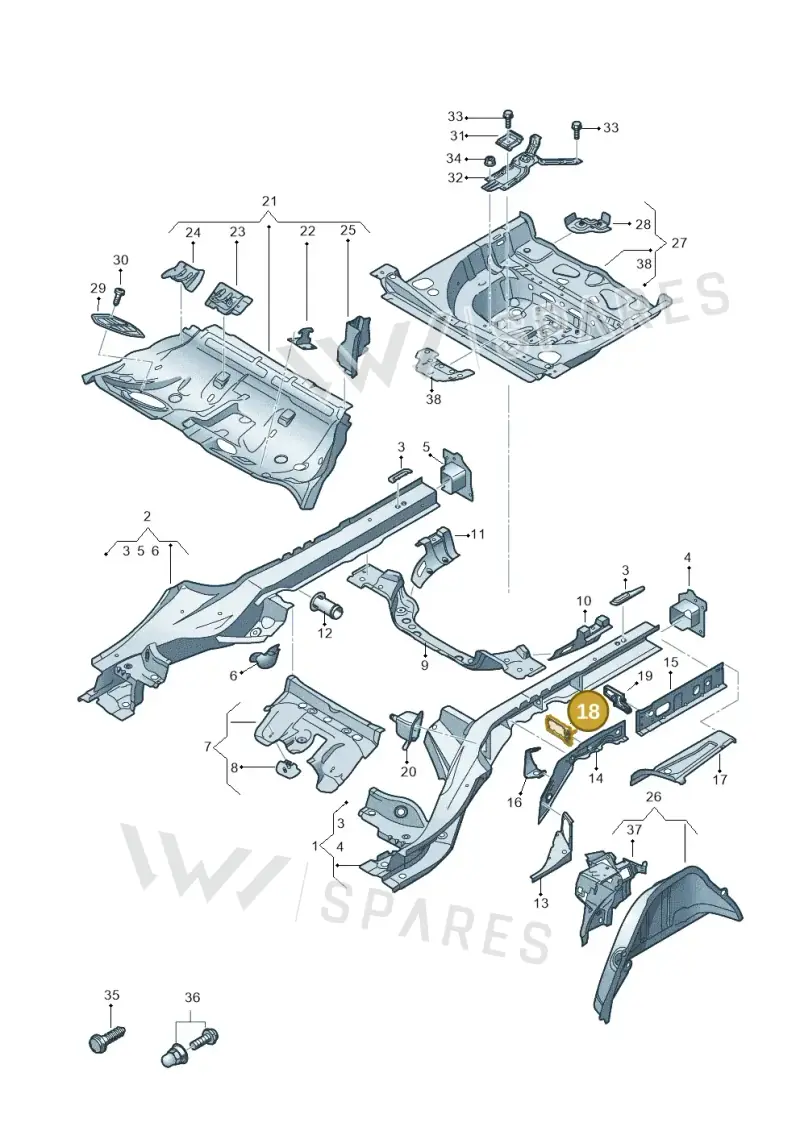 4K0864705 — Audi RS6 Avant (2019-2025) diagram 435803400, position 18