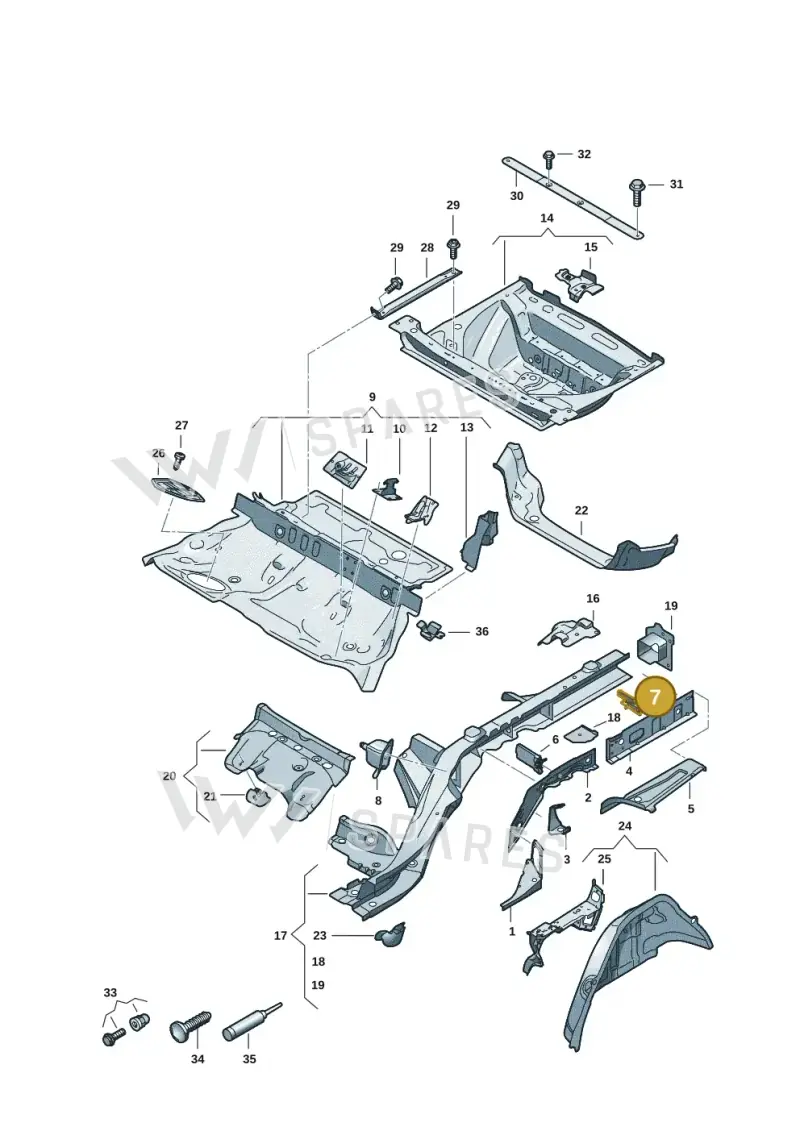 4K0864731A — Audi A5 Limousine (2024-2025) diagram 8wk803040, position 7