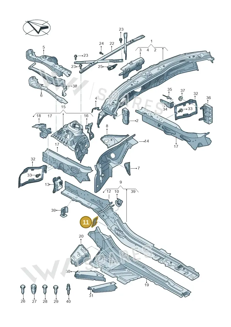 4K0864741B — Audi A6 L 2.0 (2018-) diagram 435803000, position 11