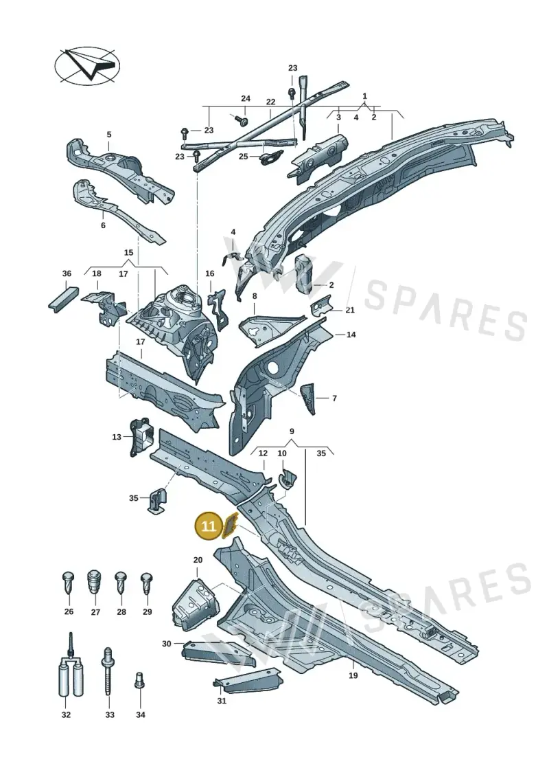 4K0864742B — Audi A5 Limousine (2024-2025) diagram 8wk803000, position 11