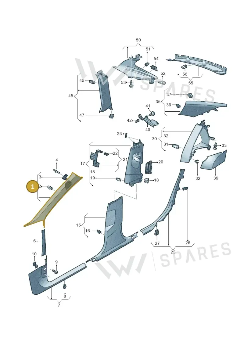 4K0867233E25M — Audi A6 (2018-2025) diagram 430867650, position 1