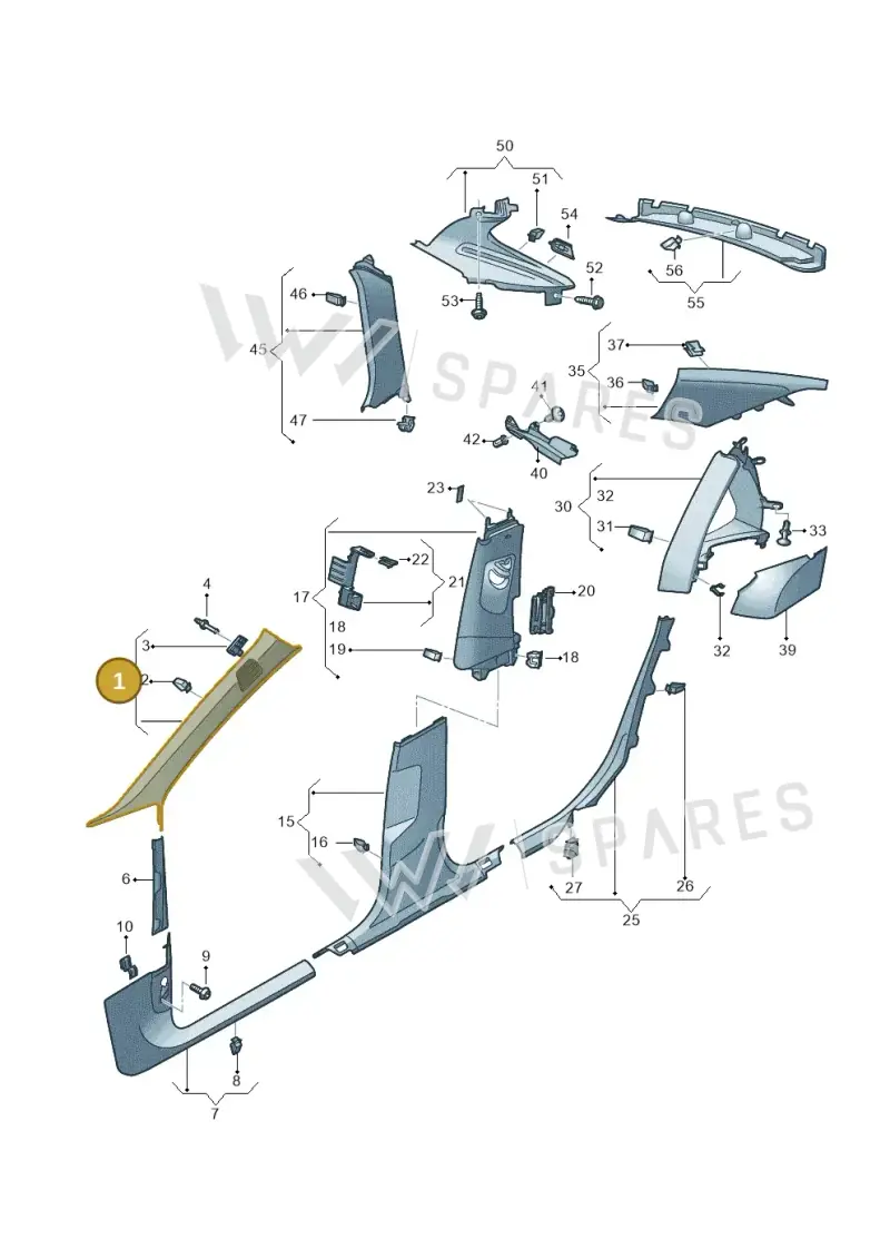 4K0867234E25M — Audi A6 (2018-2025) diagram 430867650, position 1