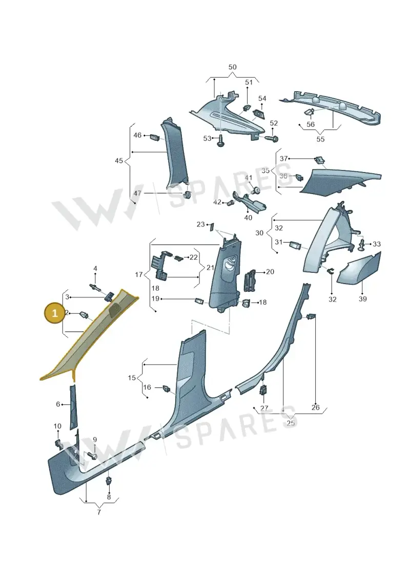 4K0867234F25M — Audi A6 (2018-2025) diagram 430867650, position 1