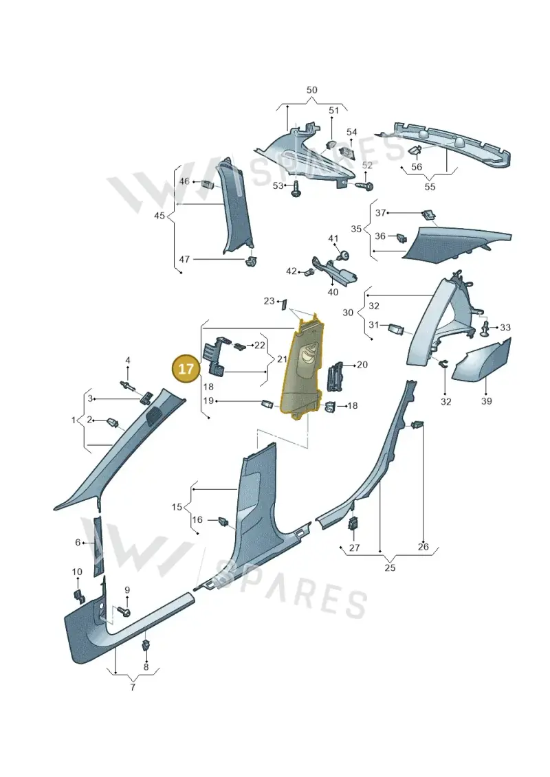 4K0867243E25M — Audi A6 (2018-2025) diagram 430867650, position 17