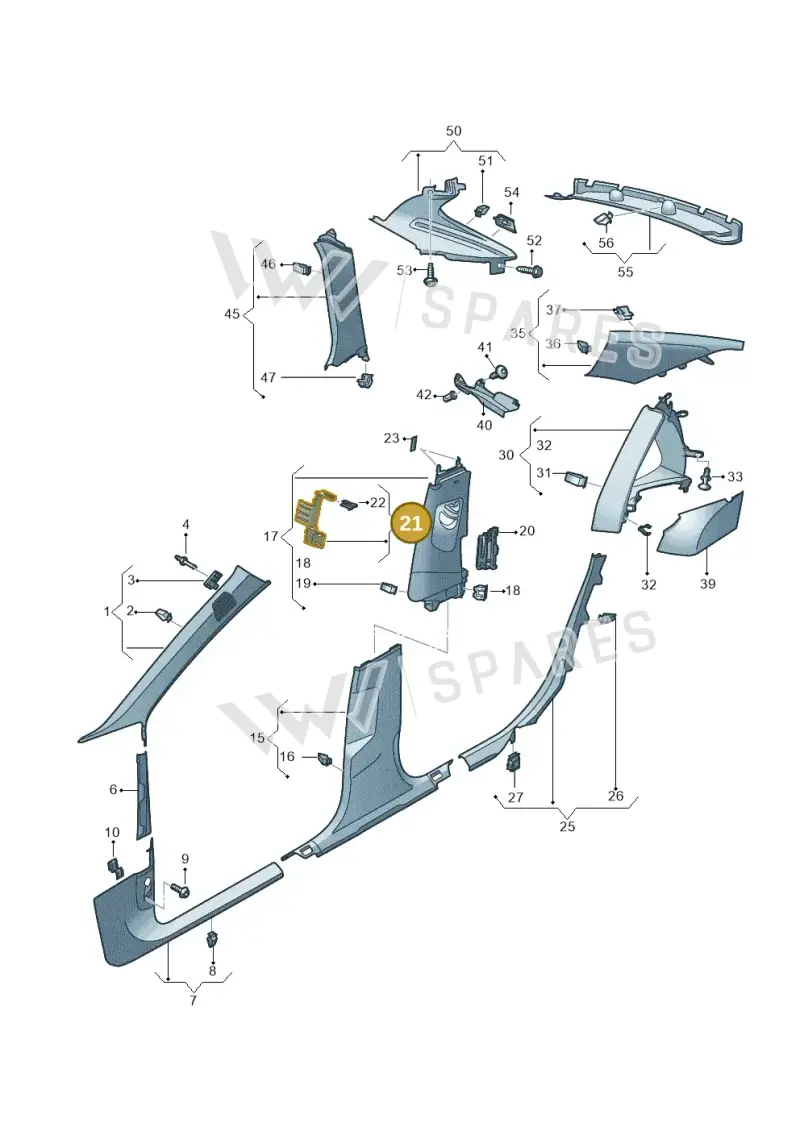 4K0880714 — Audi A6 (2018-2025) diagram 430867650, position 21