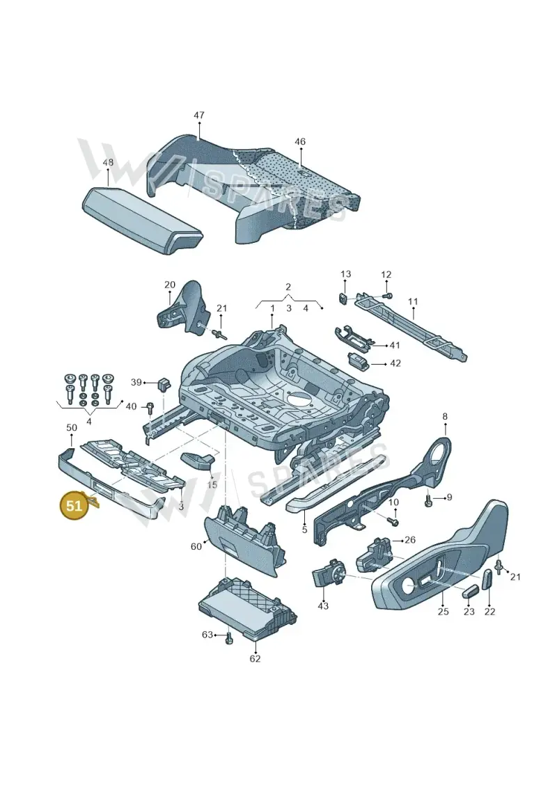 4K0882609 — Audi Q3 2.0 (2019-) diagram 597881010, position 51