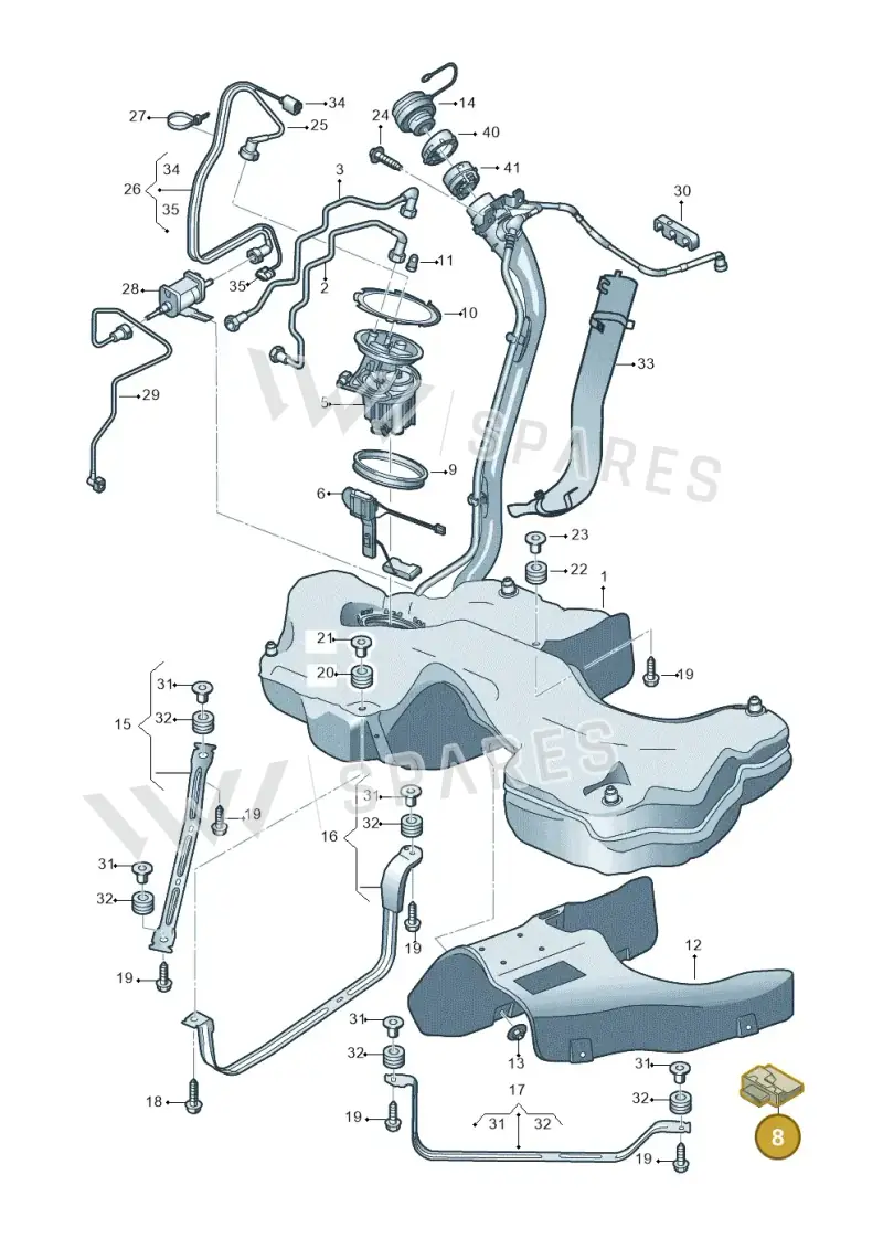 4K0906121C — Audi A5 Sportback (2016-2025) diagram 897201150, position 8