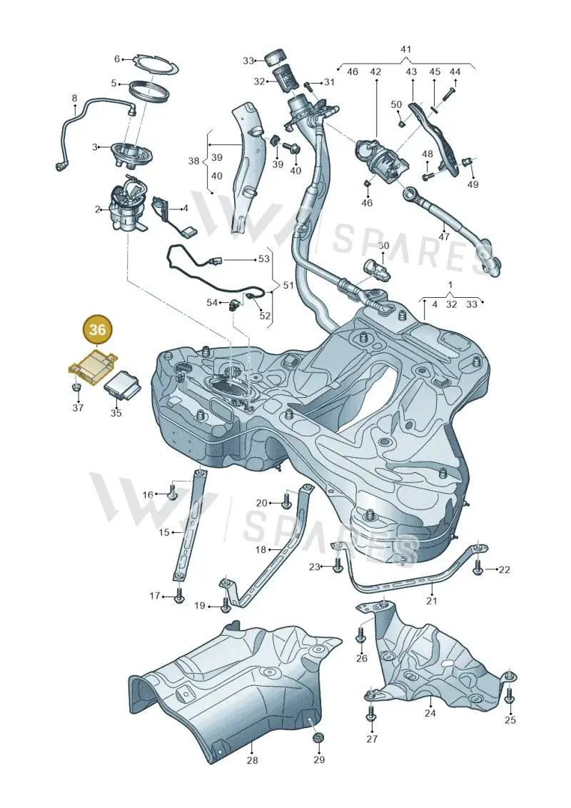 4K0907731A — Audi A7 Sportback (2018-2025) diagram 435201030, position 36