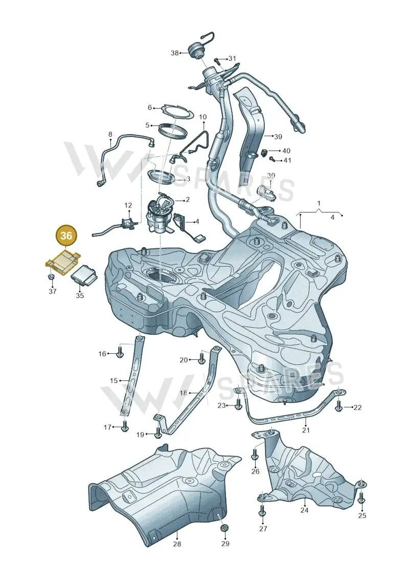 4K0907731A — Audi RS6 Avant (2019-2025) diagram 537201110, position 36