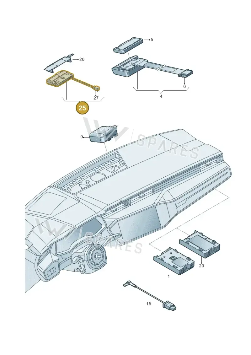 4K0919814A — Audi RS6 Avant (2019-) diagram 435035570, position 25