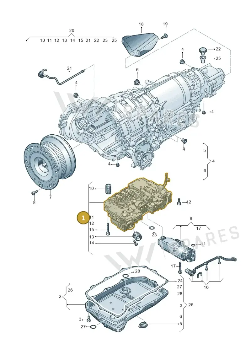 4K0927158BA — Audi A6 (2018-2025) diagram 838325800, position 1