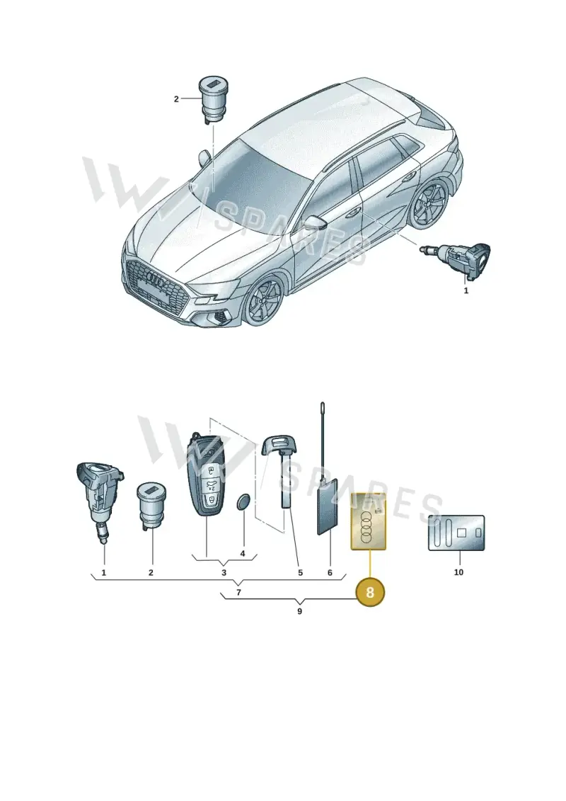 4K0959754EFPR — Audi A3 Sportback (2019-2025) diagram 596837011, position 8