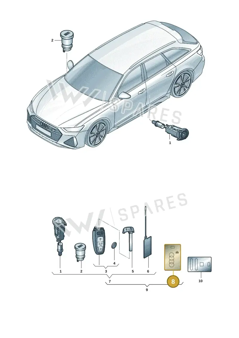 4K0959754EFPR — Audi RS6 Avant (2019-2025) diagram 537837011, position 8