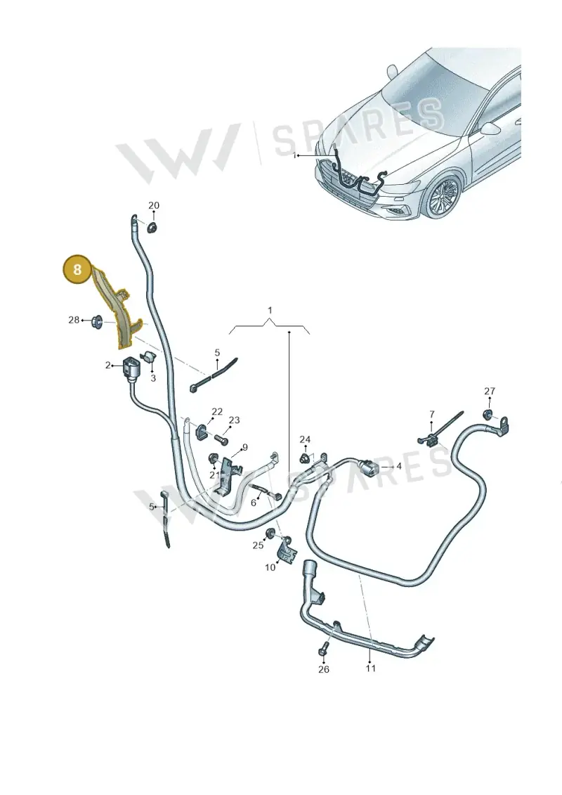 4K0971341B — Audi A6 (2018-2025) diagram 435972050, position 8