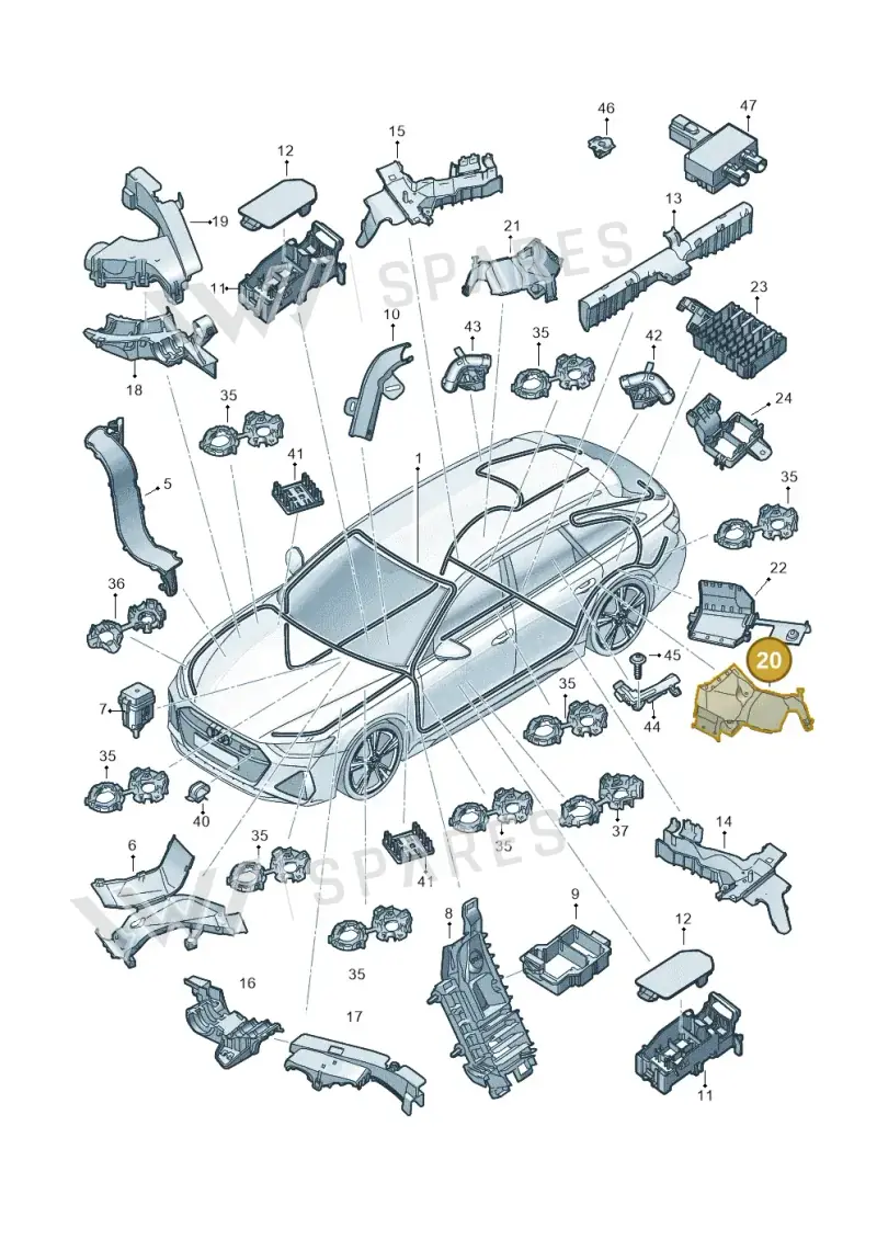 4K0971821B — Audi RS6 Avant (2019-2025) diagram 537971800, position 20